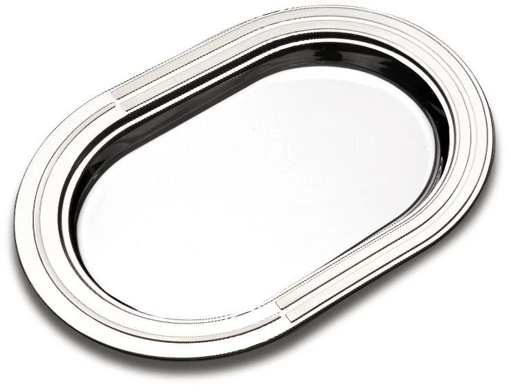 TRAMONTINA ® Oval Tablett Serviertablett 35x24cm Edelstahl 18/10 Ciclo 61510350 - Bild 2 von 4