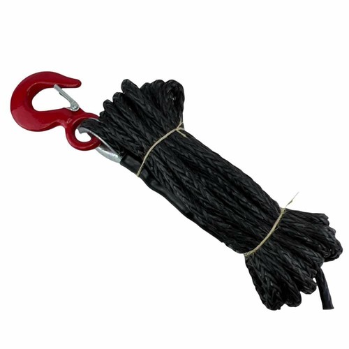 8 mm schwarz Dyneema SK75 Synthetik 12-Strang Windenseil x 85m mit Haken 4x4 - Bild 9 von 10