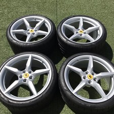 20 FERRARI RIMS F8 488 STOCK GTB WHEELS TIRES TPMS OEM GENUINE SILVER NEW SET