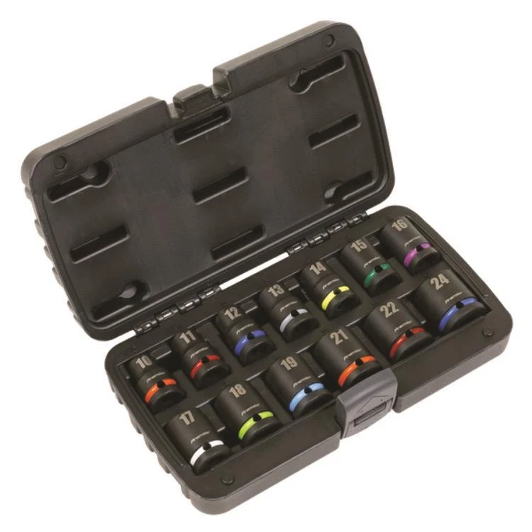 Sealey Premier 13pc 1/2" Sq Drive Impact Socket Set Metric 10 - 24mm AK5617M - Image 2 of 4