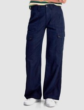 Tommy Hilfiger Women's Blue Solid Festival Cargo Pants Size 2
