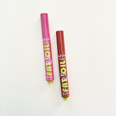 NYX Professional Makeup Fat Oil Slick Click Tinted Lip Balm Set Full Size 0.07oz