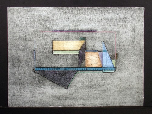 Embroli "Geometric Series I" Collagraph Artwork Signed Numbered abstract art - 第 2/5 張圖片