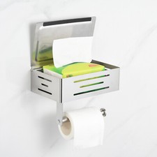 Toilettenpapierhalter Mit Feuchttuch-Aufbewahrung – Aus Edelstahl, Gebürstet Nickel, Wandmontiert