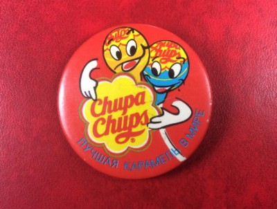 Extremely Rare Pin Button Badge CHUPA CHUPS BEST CARAMEL for RUSSIA USSR