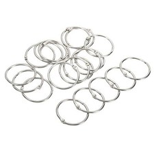 20Pcs 1.38" Dia Binder Rings Detachable Metal Loose Leaf Rings, Silver Tone