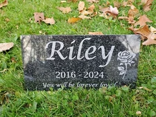 Grave Marker Headstone Garden Pet Memorial Burial Stone Granite Custom Plaque t6