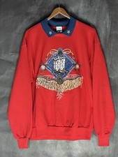 Vtg 1990s Gopher Sport Western Double Collar Crewneck Red Sweatshirt Grandma Lrg