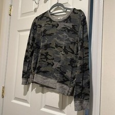 Sundry Camo Print Sweatshirt and Jogger Pants Two Piece Set - Gray - Size 1