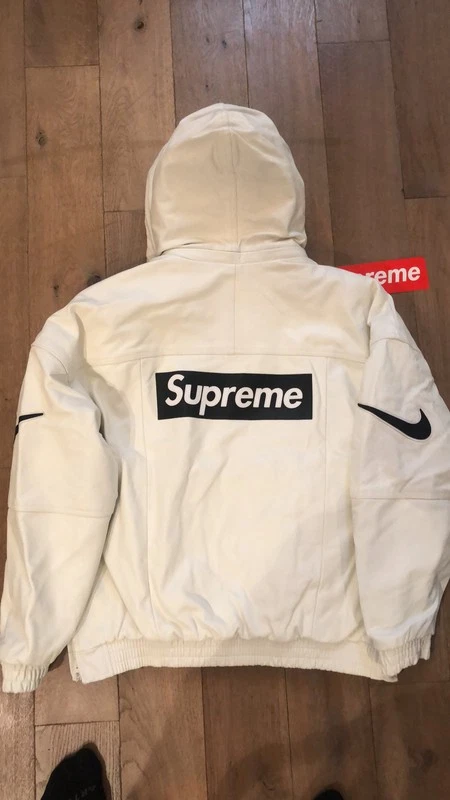 Supreme Nike Leather Anorak Jacket - Medium, White, DEADSTOCK & Very Rare