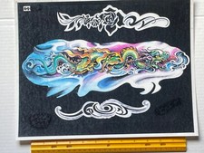Vintage Art Tattoo Flash Sheet 69 Dragon Rose