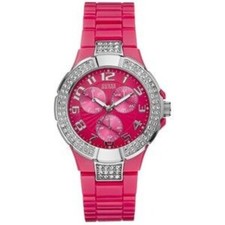 Nuevo Auténtico Reloj GUESS PINK Multifuncional CORREA DE PLÁSTICO AZUL U11622L6 NUEVO CON ETIQUETAS