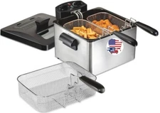 Electric Deep Fryer with Lid 4.5 Liters/19 Cups Oil Capacity, 1800 Watts, New...