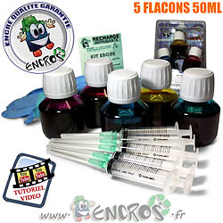 Kit encre 5 couleurs recharge Canon CLI8 pour imprimante jet d'encre