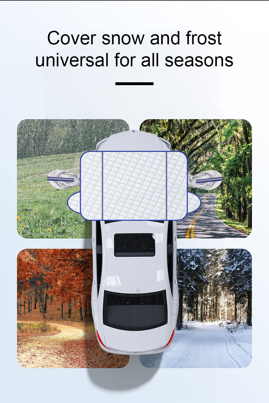 Magnetic Car Windshield Snow Cover Shield Ice Frost Protection For All Weathers