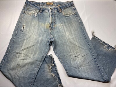 Vintage 90s Original Get Lucky Jeans Size 34 x 30 Extremely Distressed Worn In 