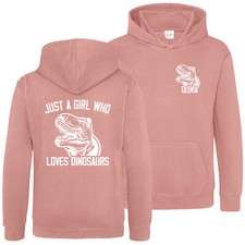 Personalisierter Hoodie für Mädchen Geschenk Mädchen Dinosaurier Dino Kapuzenoberteil Weihnachten...