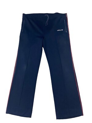 Vintage 80s Adidas Track Pants Trefoil Sweatpants Navy Blue 