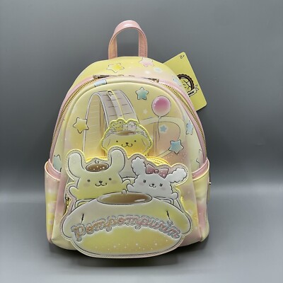 Купить loungefly pompompurin backpack sanrio mini fuzzy  display picture 1
