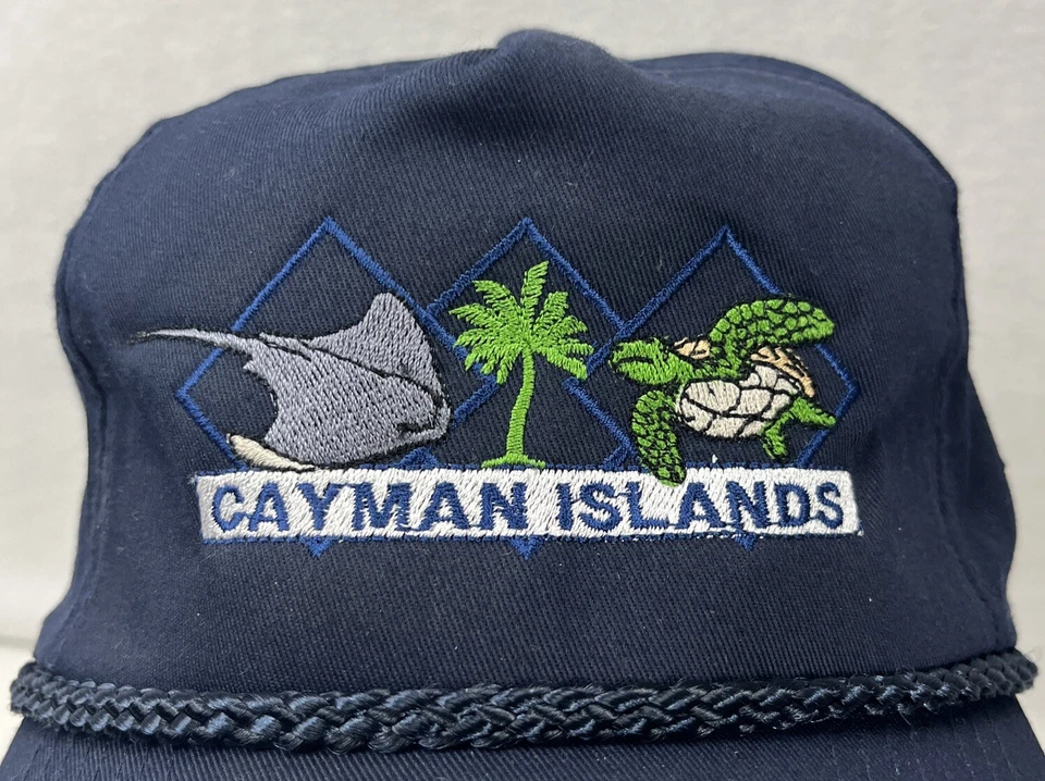 Islas Caimán Bordado Azul Oscuro SnapBack Sombrero Gorra Cuerda Capsmith INC OSFA Foto 3 de 4