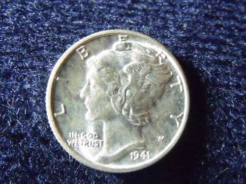 1941D MERCURY DIME - NEAR FULL BAND - SUPER GEM  BRILLIANT UNC+++ FREE SHIPPING