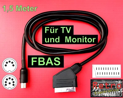 Monitor estéreo Atari 65XE 130XE 600 800 XL FBAS DIN SCART cable de audio y video