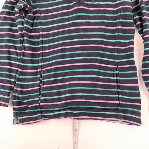 CREW CLOTHING Hoodie 8 Blue Striped Womens Hooded Sweatshirt Overhead Pullover - Picture 3 of 10