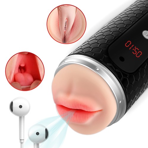 Automatic Masturbator Cup for Men Timing Vibrator Dual Channel vagina blowjob - Picture 2 of 6