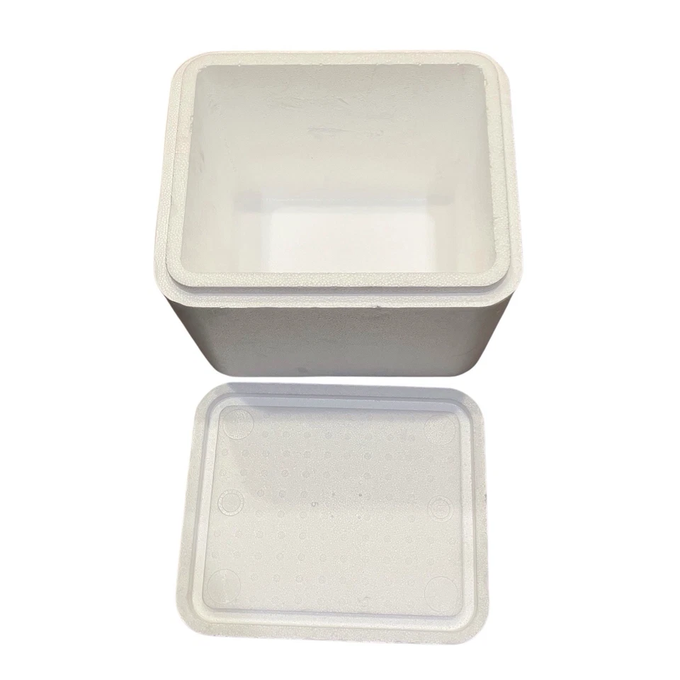 Insulated Styrofoam Shipping Cooler Inner ~8x8x10 Secure Fitted Lid Rounded - Image 2 of 4