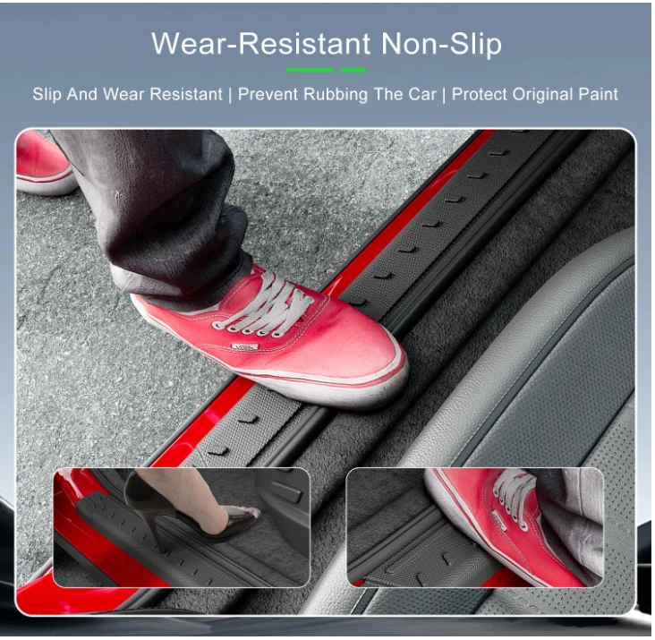 Protector de umbral de puerta compatible con Kia Telluride 2020-2025 4 piezas (arroz) Foto 4 de 4