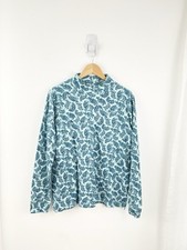 Lands End LT Blue Paisley Long Sleeve Turtle Neck Top Women  s Large Tall