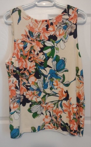 Chicos Floral Print Tank And Button Up Cardigan Set, Size 2 (12/14) - Picture 5 of 10