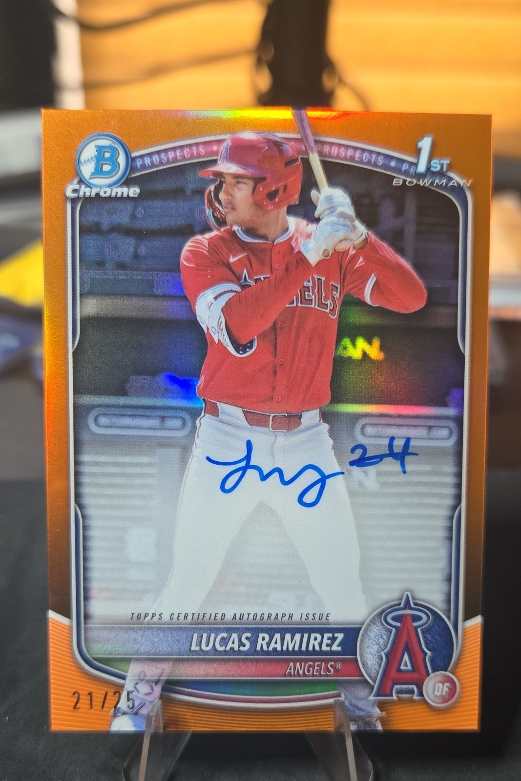 2025 Bowman - Chrome Prospect Auto Lucas Ramirez #CPA-LR True Orange #21/25
