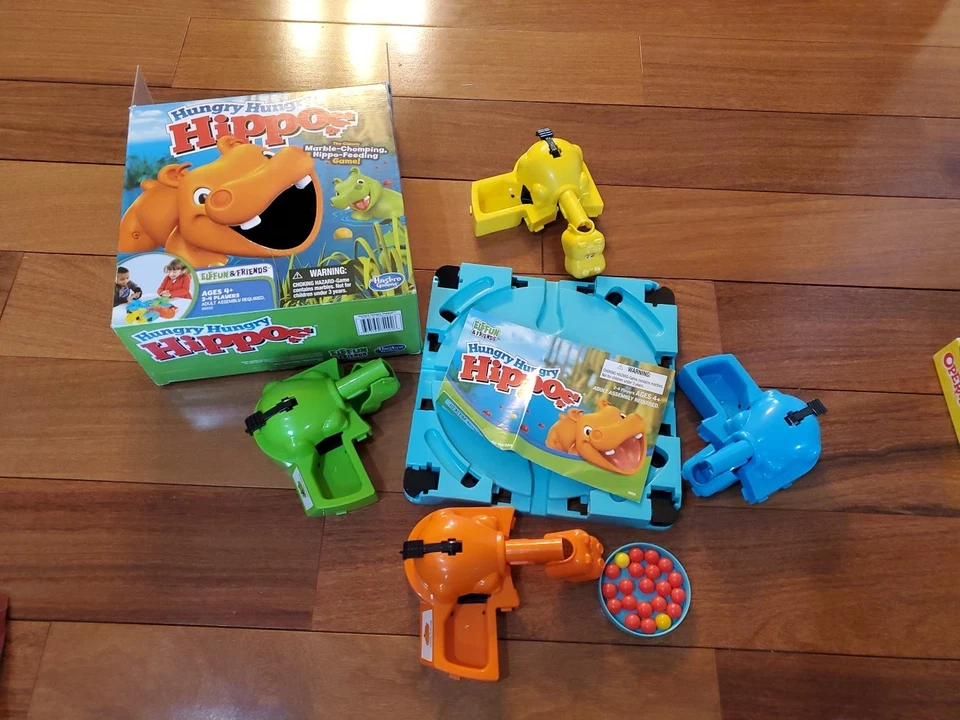 Hungry Hungry Hippos Game da Hasbro Idades 4+ Jogo de Aprendizagem Colorido e Contando - Imagem 2 de 4