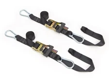 PowerTye 1.5in x 6.5ft Heavy-Duty Yellow-Zinc Ratchet Tie-Down Straps with So...