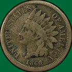 1860 Round Bust Indian Head Cent Very Good VG Coin #37157