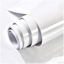 White Contact Paper Glossy Peel and Stick - White Wallpaper Self Adhesive Rem...