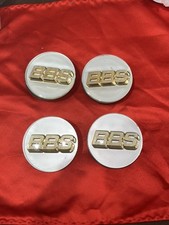 Bbs Wheel Center Caps 56mm Emblem White Gold Logo 56.24.2012 Set 4pcs New