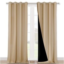 NICETOWN 100 Blackout Blinds Set of 2, 46x102 Biscotti Beige Window Curtains