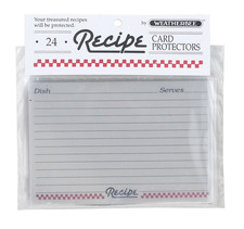 Recipe Card Protectors 4x6 Clear Plastic Sleeves Set Of 24 Kitchen Storage