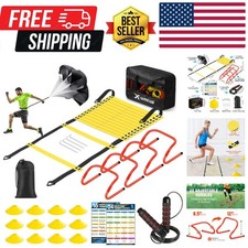 Agility Ladder Speed Training Equipment Set-20ft Agility Ladder,2 Soccer Cone...