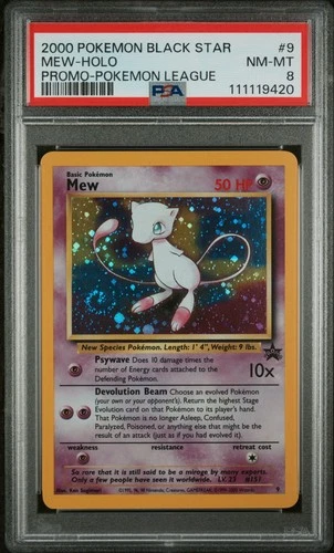 Pokémon TCG Mew 151 Black Star Promo Pokemon League PSA 8 Swirl 🌀