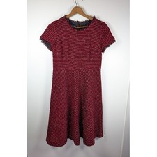 RSVP by Talbots Sheath Dress Women's Size 4 Tweed Metallic Fringe Holiday Party