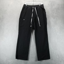 FIGS Scrub Pants Mens Black L Straight Leg Technical Collection Drawstring