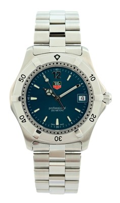 Tag Heuer 38mm Men's Professional 2000 Series Teal Dial SS Watch