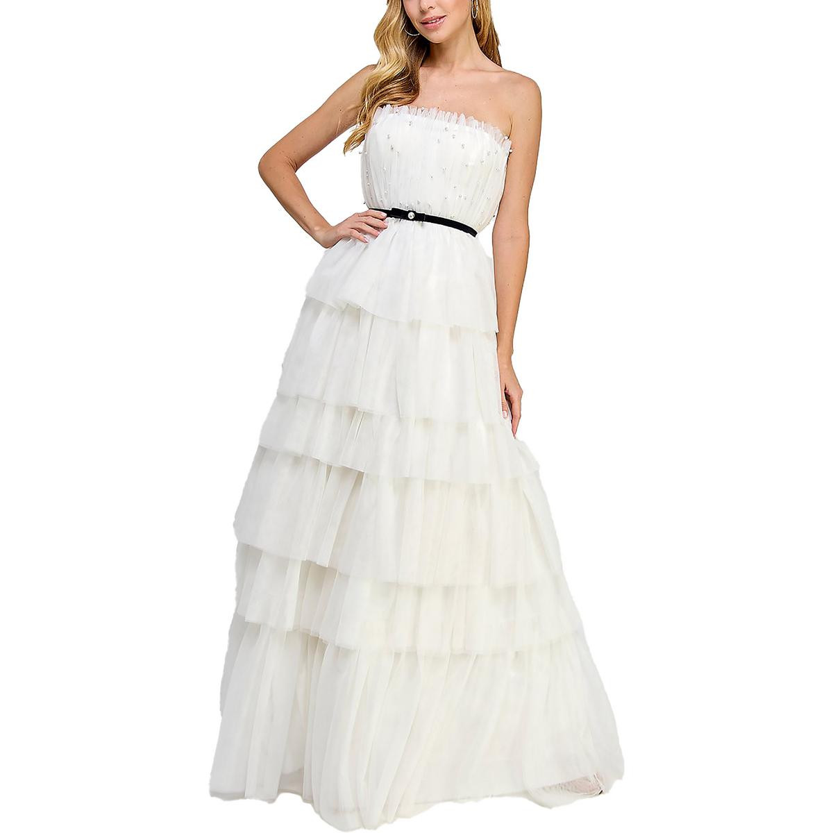 TLC Say Yes To The Prom Женское белое вечернее платье для выпускного вечера Gown Juniors 5/6 BHFO 4216