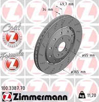 2X Zimmermann Bremsscheibe Formula Z 100.3387.70 FüR 8UB Q3 Audi 8UG Quattro