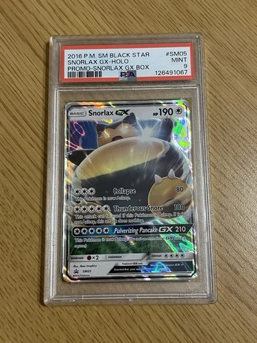 2016 POKEMON SM BLACK STAR PROMO SNORLAX GX BOX #SM05 SNORLAX GX-HOLO PSA 9