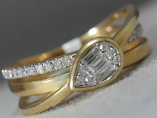 3Ct Emerald Lab Created Diamond Women's Band Ring 14K Yellow Gold Plated Silver