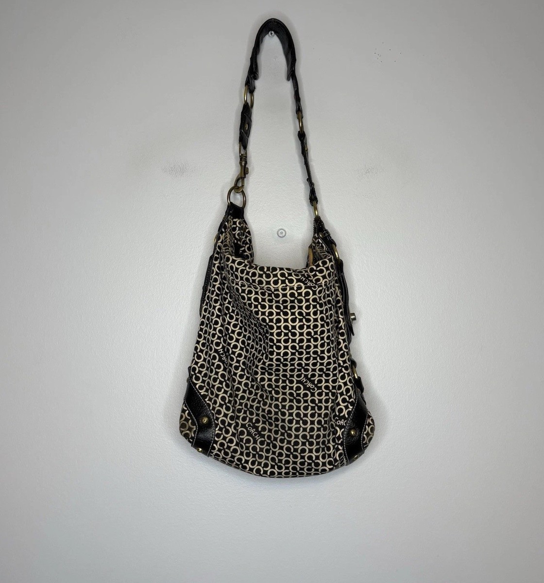 Y2K Vintage Coach Carly Large Hobo Shoulder Bag Black Mini C